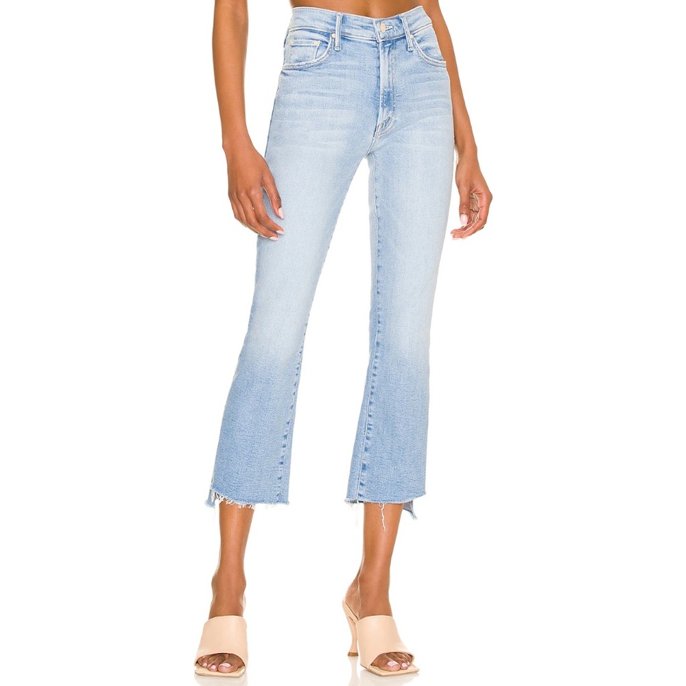 MOTHER Insider Crop Step Fray Light Blue Women's Jeans